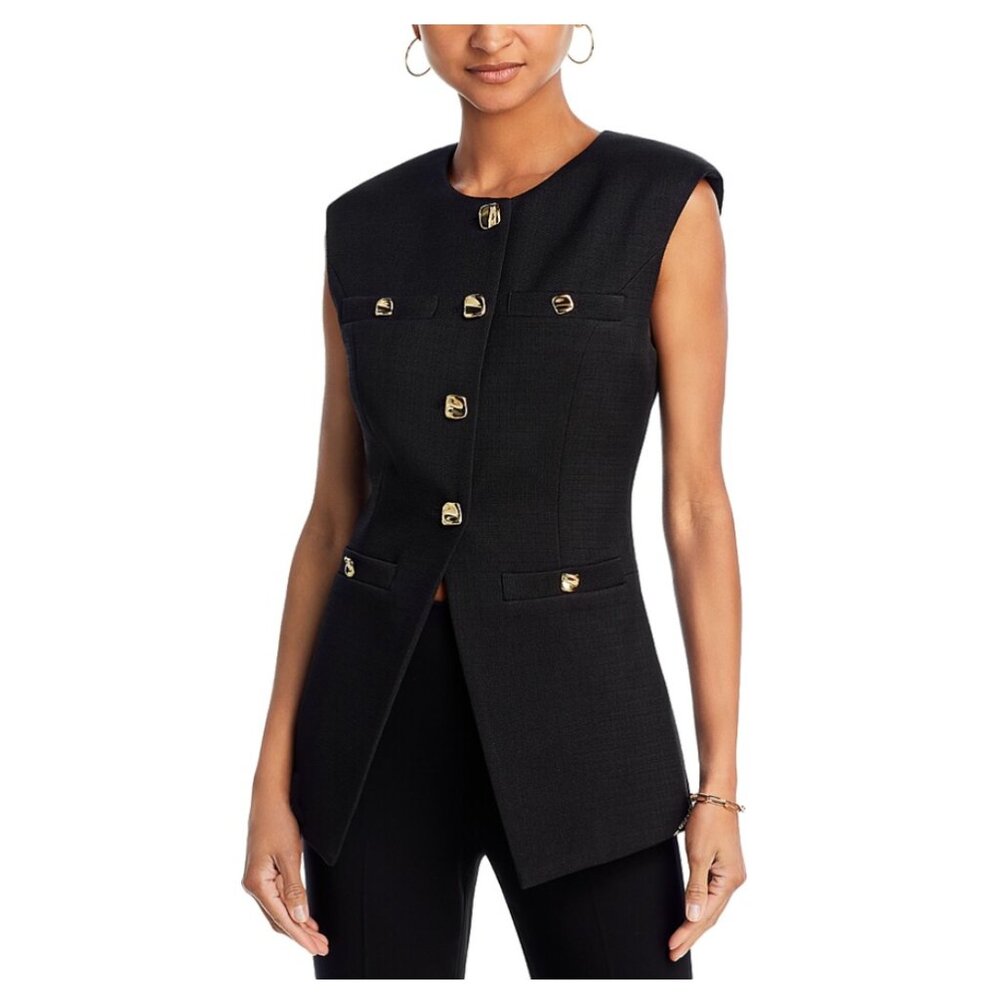 Endless Rose Power Shoulder Vest Black